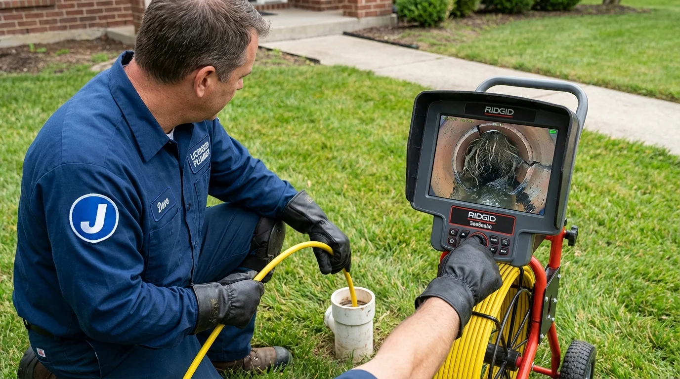 Sewer camera inspection being performed by Johns Plumbing LLC in Gridley